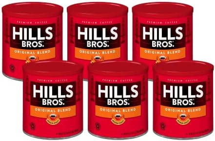 Hills Bros Original Mild Blend Ground Coffee, Light Roast, Smooth and Balanced for a Rich Light Coffee Taste 30.5 Ounce (Pack of 6)