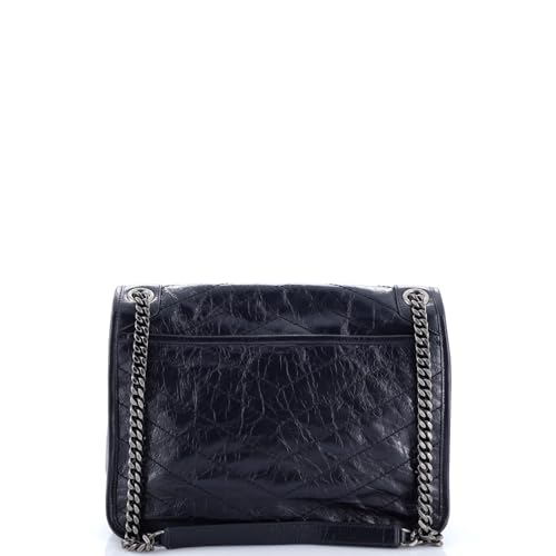 Saint Laurent, Pre-Loved Niki Chain Flap Bag Matelasse Chevron Leather Large, Black3