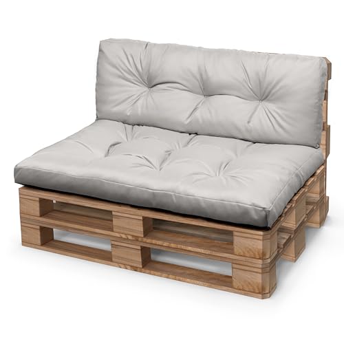 Palettenkissen 120 x 80 Wasserdicht - Europaletten Sitzkissen set Outdoor -...
