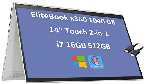 Image of (Refurbished) HP EliteBook X360 1040 G8 14 inch FHD 2-in-1 Touchscreen (Intel 4-Core i7-1185G7, 16GB RAM, 512GB PCIe SSD) Business Laptop Backlit, Windows 10 Pro