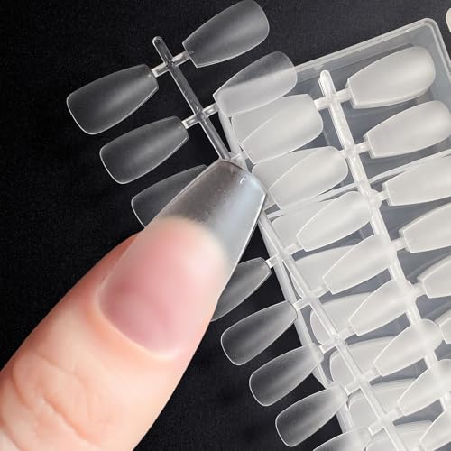 【現役ネイリスト監修・大容量300枚入】SoraraBeauty フレキシブルチップ ジェルチップ クリアチップ つけ爪 長さ出し 粘着テープで簡単装着 ジェルネイル ネイルステッカー おうちネイル ネイルデザイン セルフネイル (バレリーナミディアム)