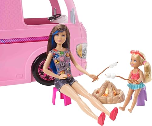The Barbie DreamCamper is a fun outdoor toy for kids to pretend Barbies are camping