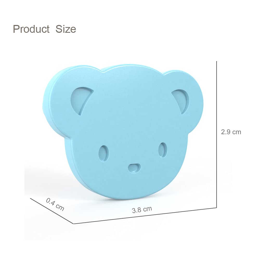 Lot de 6 épingles à nourrice pour bébé avec coque en plastique, clips de sécurité multifonctions pour fixer les vêtements de bébé, nappes et couches (ours bleu)