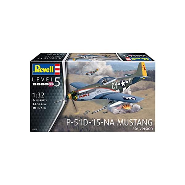 Revell 03838 P-51 D Mustang (Late Version) originalgetreuer Modellbausatz für Experten, unlackiert – Bild 3
