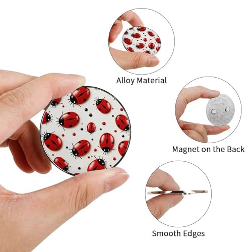 Autocollant magnétique coccinelle rouge pour déco de porte de croisière et frigo