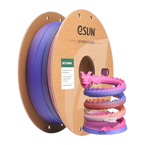 eSUN Matte Rainbow PLA Filament 1KG, Matte Multicolored PLA, Fruit Candy