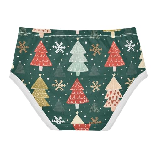 Cotton Toddler Underwear Custom Colorful Christmas Trees Green Girl Panties Cute Cartoon Underpants Briefs 2t2