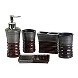 LUANT 5 Pices Bathroom Accessory Set Resin Soap Dish, Soap Dispenser, Toothbrush Holder & Tumbler
