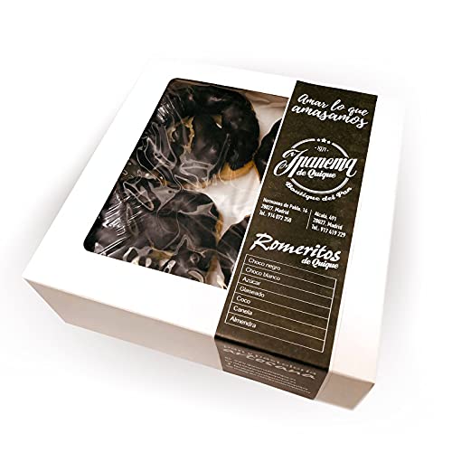 Ipanema de Quique, caja de 10 und. de Romeritos, deliciosos y jugosos lazos de hojaldre tiernos, hecho cada día en nuestro obrador. (Chocolate Negro)