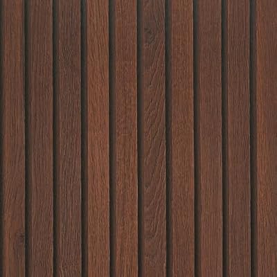 VEELIKE Walnut Wooden Slat Wallpaper Peel and Stick Waterproof Dark Wood Contact Paper for Walls 15.7''x118'' Self Adhesive Removable Faux Wood Slats Wall Panel Wallpaper for Bedroom Accent Wall Décor