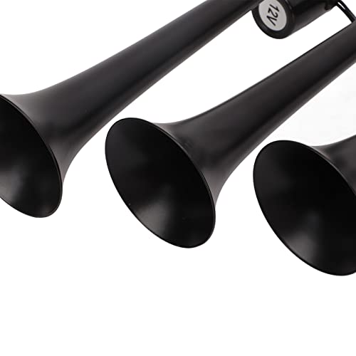 Buzina de ar de carro, 135dB Buzina de ar de 3 furos DC 12V Som alto trompete Buzina de ar para qual