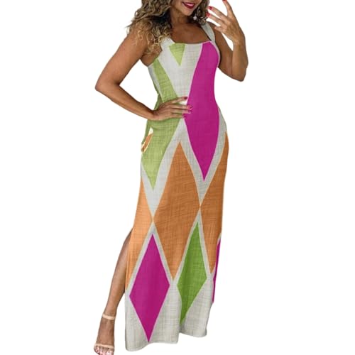 Robe d'été sans manches moulante noire avec fente pour femme élégante