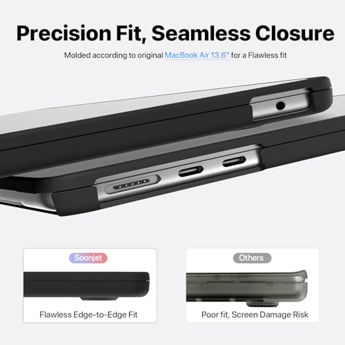 Image of Soonjet for MacBook Air 13 inch Case M5 M4 M3 M2 2026-2022 Clear Cover 13.6