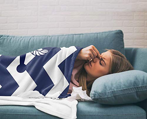 SUN-Shine Flannel Throw Blanket Nautical Sailing Blue Anchor,Warm Lightweight Blankets for Couch Sofa Bedroom Living Room White Stripe Chevron Ripple,Cozy Microfiber Stadium Throws All Seasons Use - Image 4