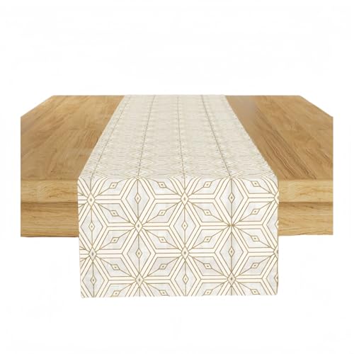 Camino para Mesa Decoración De Mesa De Banquete para Dormitorio con Estampado De Diamantes Grises Y Copos De Nieve De Invierno: 33X183CM