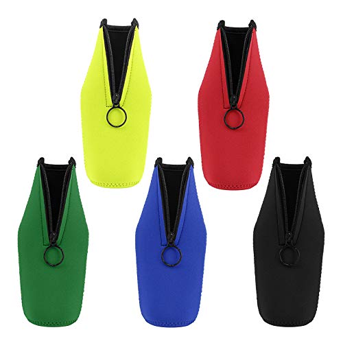 SUPGLAZ 5 Pack Bierfles Koelere Mouwen met Rits voor Feest, Bierhouder Opvouwbare Geïsoleerde Neopreen Bierfles Cover… - Image 6