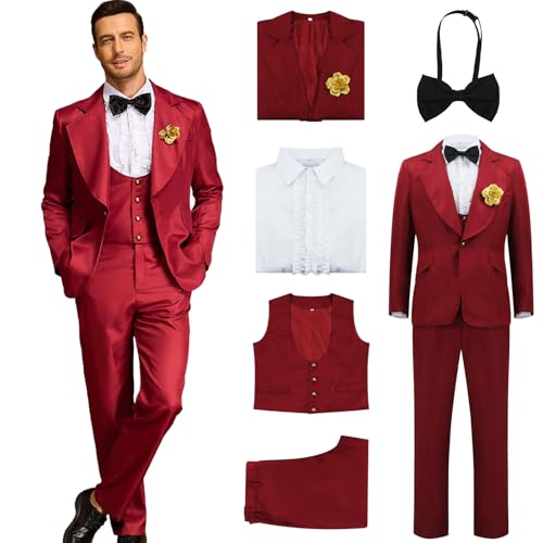 Tvnxdgl Betelgeuse Costume Mens Wedding Costume Red Wedding Suits Halloween