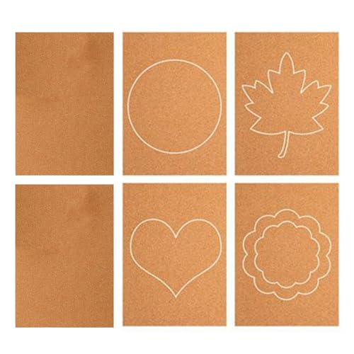 Cork Bulletin – 6 piezas tablero de corcho rectangular autoadhesivo extraíble material corteza natural | tablón de anuncios para azulejos, escritorio, dormitorio, aula, exhibición de fotos, collage