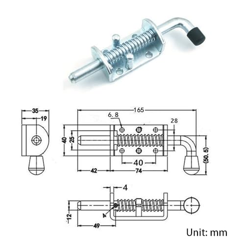 Pasador con resorte para puerta 8 Imagen adicional