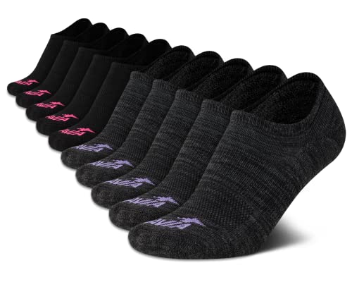 Avia Women's Low Cut Socks - 10 Pack Performance Cushioned Comfort No Show Socks - Athletic Socks for Women, Size 4-9, Black Comfort