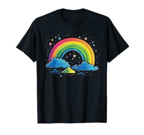 Coole Regenbogenfarben in der Nacht für Jungen und Mädchen T-Shirt