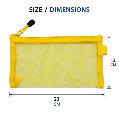 Image of TULMAN 6 Pieces Transparent Waterproof Storage Pouch Travel Organizer Mesh Bag with Zipper for Cosmetic Jewelry Makeup Pen Pencil Case (Color May Vary) (Stationery Pouch 6)