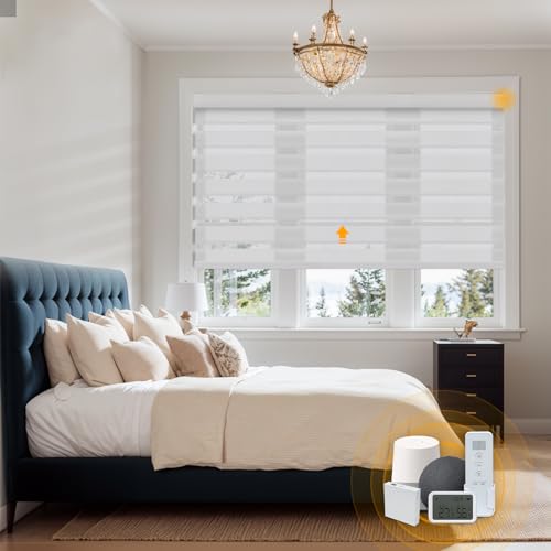 Keego Motorized Zebra Shades with Remote Control for Home and Office