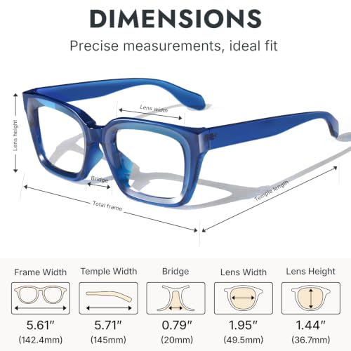 Image of VISOONE Chunky Square Anti Glare UV400 Blue Light Blocking Computer Glasses