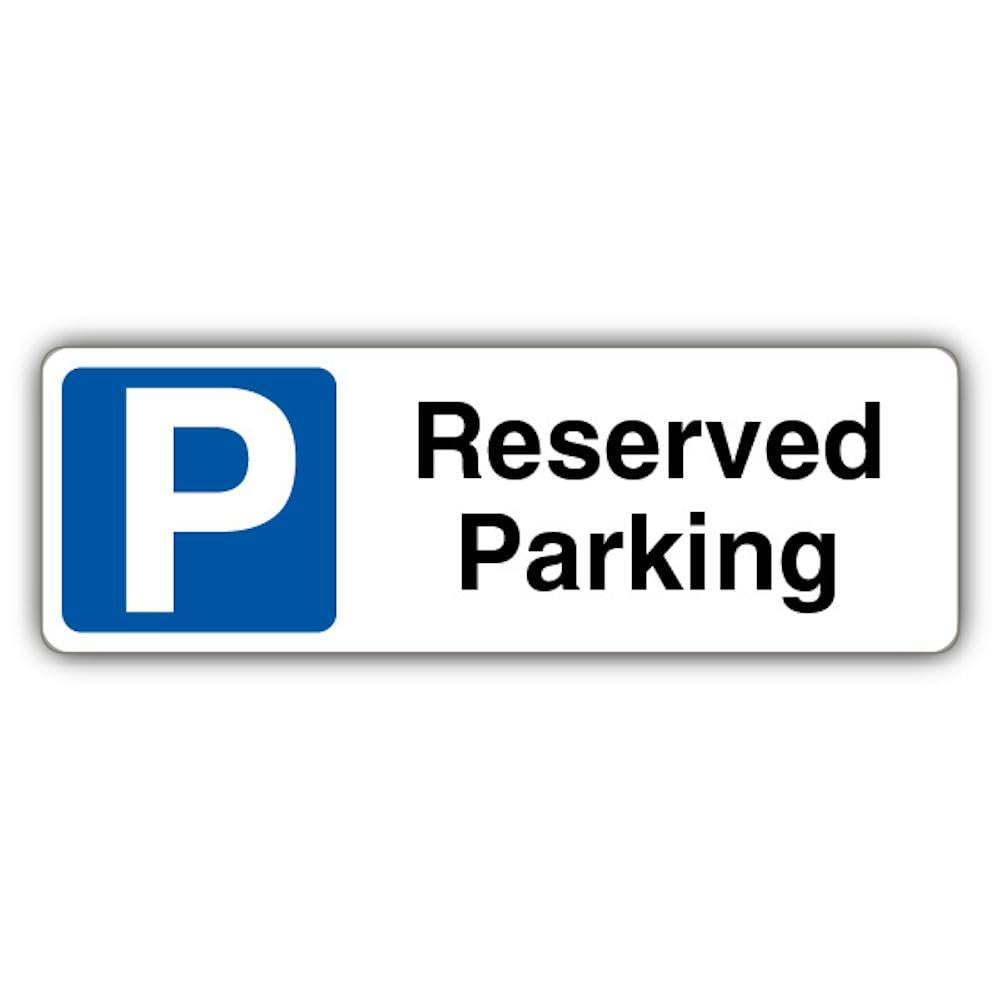 V Safety Reserved Parking - Blue Parking - Landscape Safety Sign - 450 x 150 mm - RA2 Reflective 3mm Aluminium Composite