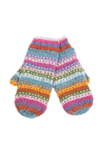 Moufles en laine doublée polaire Pachamama : confort multicolore pour vos balades d'hiver