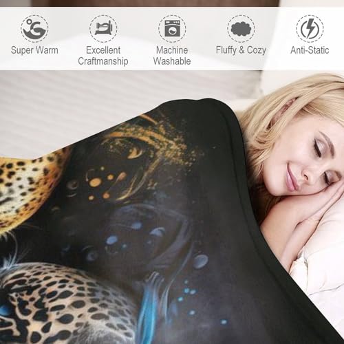 Manta de leopardo de franela suave para sofá capa cálida 100x130 cm 5
