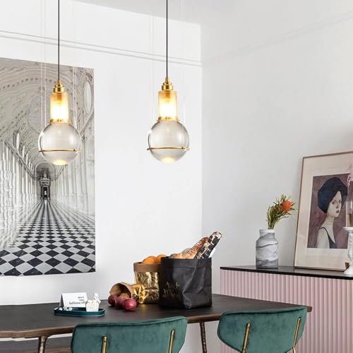 Plafonnier suspendu en cristal doré au design moderne et finitions de prestige