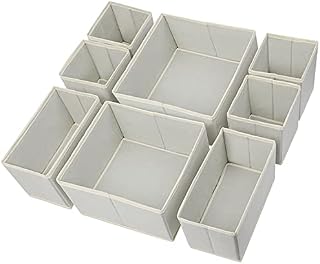 InnoGear 8 pcs Clothes Drawer Organisers, Underwear Organiser Wardrobe Drawer Divider Foldable Storage Boxes for Socks, Underwear, Bras
