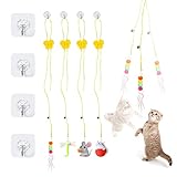 LSYYSL 4 Stück Katzen Hängende Türspielzeug, Katze Teasing Toys, Haustier Katze Selbstspielendes interaktives Spielzeug, geeignet für Indoor Haustier Jagen, Springen, Beseitigung von Langeweile
