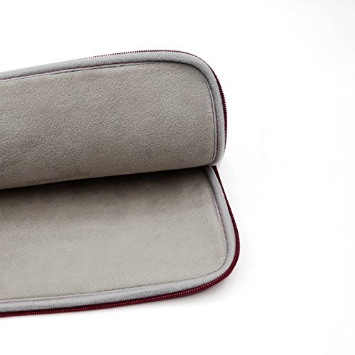 Rainyear 15.6 Inch Laptop Sleeve Case Soft Fluffy Lining Zipper Padded Cover Carrying Bag With Accessories Pouch,Compatible With 15.6" Notebook Computer Chromebook(Red,Upgraded Version) #TOP4