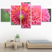 SIGNWIN 5 Panel Canvas Wall Art Modern Art Bohemian Bouquet Colorful Cool Floral Group Multicolor Photography Realism for Home Decorations Ready to Hang - 60