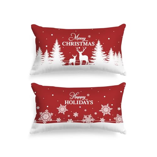 Lanpn 40x80 Standard Weihnachten Kissenbezüge 2 Stück, Klassisches...