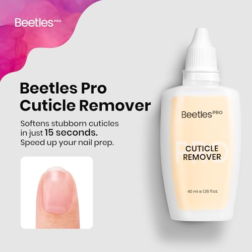 Image of Beetles Pro Cuticle Remover - 40ml Each, Fast Drying Cuticle Remover Softener Liquid Gently Removes Dead Skin & Overgrown Cuticles for Nail Technicians, Professional Salon Manicure