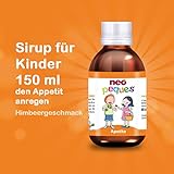 Neo Peques Appetite Sirup (150 ml), appetitanregendes Nahrungsergänzungsmittel für Kinder ab 3 Jahren, mit Spirulina, Mineralstoff-Komplex und Pflanzenextrakten, mit Himbeergeschmack