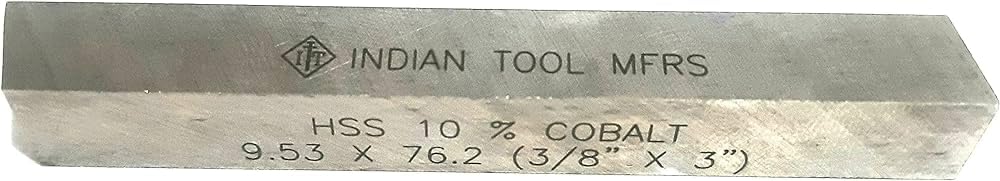 Lathe Tool Bit HSS High Speed Steel Square Lathe Tool Bit T42 10% Cobalt 3/8" x 3" (9.53 mm x 76.2 mm) IT Indian Tool Mfrs - Pack Of 1 Piece - Used For Turning, Boring (B0CPC7869V) Amazon Price History, Amazon Price Tracker