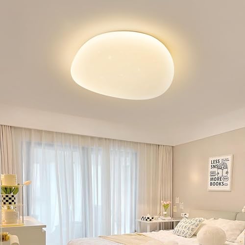 Plafonnier LED Galet Effet Paillettes Métal Blanche Lampe de Plafond Moderne 110W Equivalent Luminaire de Plafond pour Bureau Chambre Salle de Bain Cuisine...