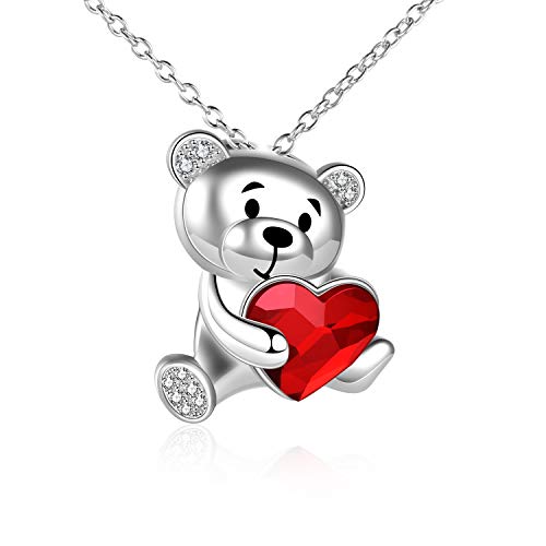 Chaîne en argent sterling 925 et ours cristal, le cadeau idéal pour femme