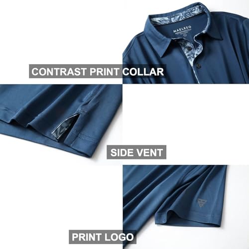 Image of Mens Polo Shirts Short and Long Sleeve Casual Solid Stylish Dry Fit Performance Designed Collared Golf Polo Shirts for Men