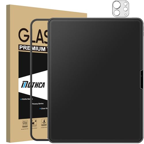 Mothca Matte Glass Screen Protector for iPad Pro 11-inch M4 2024 (5th Gen) + Camera Lens Protector with Installation Frame, Anti-Glare & Anti-Fingerprint Tempered Glass, Smooth as Silk, Case Friendly