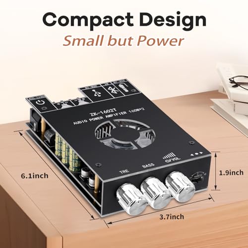image for Daakro ZK-1602T Bluetooth Amplifier Board,160W+160W 2.0 Channel Amp Bo