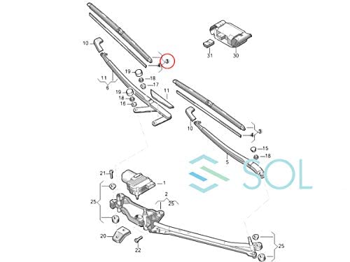 ポルシェ　カイエン　純正品 958 フロントワイパー左右セット　右ハンドル用 ワイパーブレード 左右セット フロント用 Porsche(ポルシェ) 右