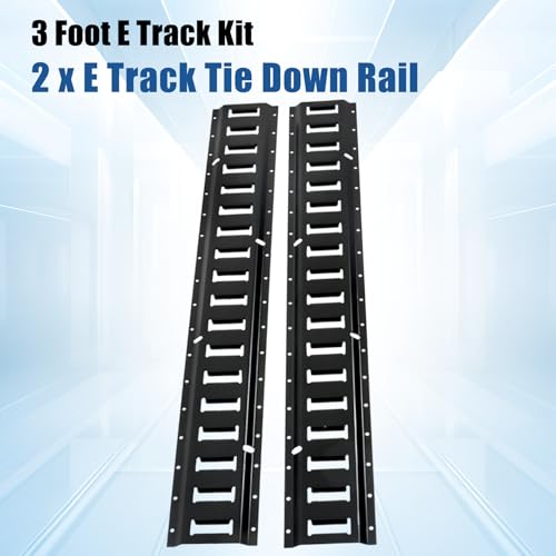 Silscvtt Powder Coated Black 2 PCS E Track Tie Down Rail Kit 3 Foot by Silscvtt - Used condition - Image 2
