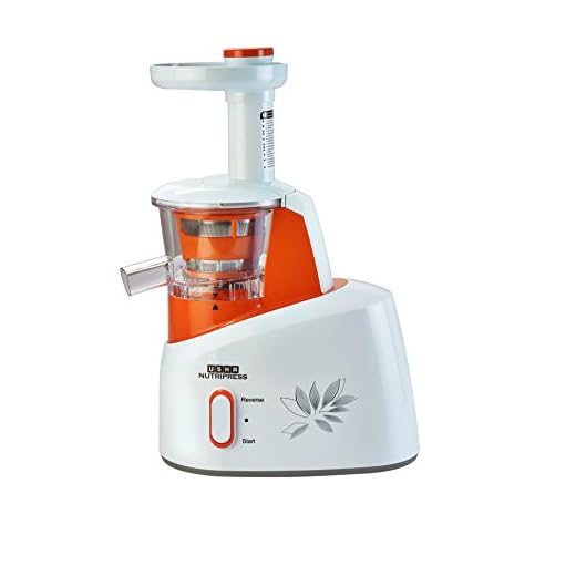 Usha Nutripress (361S) 200-Watt Cold Press Slow Juicer (White/Orange)