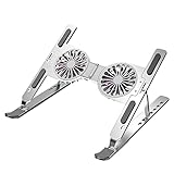  DieffematicZJ Support Ordinateur Portable Portable Laptop Stand Foldable Laptop Cooling Pad Cooling Fans Stand Holder Compatible with Laptop Notebooks Up to Silver