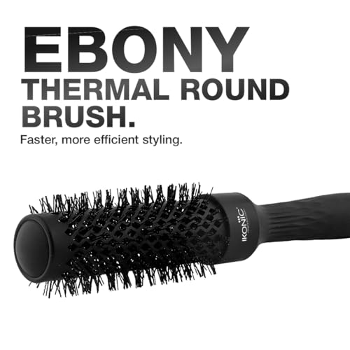 Image of Ikonic Professional Thermal Round Brush with Ionic Technology, Anti Frizz Styling, Straightening, Curling, Volumizing & Waves for Women & Men, Adds Shine, All Hair Types, Salon & Personal Use -TRB 43